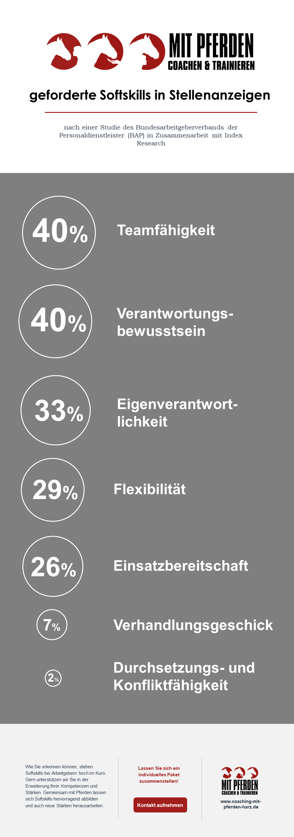 Infografik Softskills in Stellenanzeigen - Coaching mit Pferden Harz